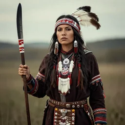 Native American goth female warrior