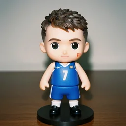luka doncic as nendoroid, blue dress with number 7 7!, kodak film
