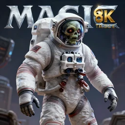 an ultra detailed 3 d render of zombie astronaut, epic anime fantasy, 8 k, in the style of a fantasy metal album cover and magic the gathering, volumetric lighting, smooth, highly detailed, digital illustration, octane render, art by albert bierstadt and greg rutkowsi, artstation