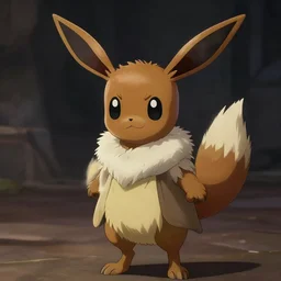 Epic award-winning art of Eevee as a Jedi Knight wearing a long robe, dark atmospheric lighting, trending on artstation