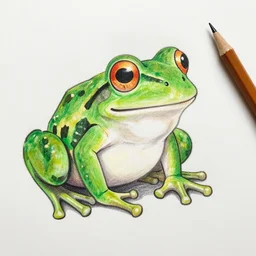 frog pencil drawing
