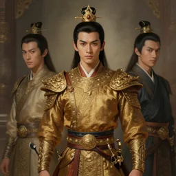 portrait of a handsome young sukhothai warlord, art by lixin yin and denys tsiperko and bogdan rezunenko, hyperrealism, historical costume, elegant, fantasy art
