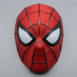 a detailed symmetric aztec spiderman mask, high definition close - up