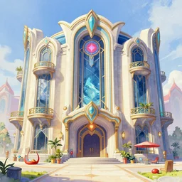 overwatch art noveau building, stylized, exterior, architecture, in watercolor gouache detailed paintings, arcane, insanely detail, artstation, 8 k, futuristic, big medium small, props, furniture and decor, empty, no character