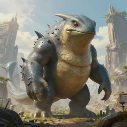 highly detailed portrait photo of a huge mûmakil-wailord-wailmer in a scenic dystopian environment, hyperrealistic Illustration
