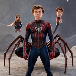 tom holland spider hybrid, chimera of tom holland and an arachnid