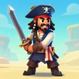 a pirate sharpening his sword in sea of thieves, 8 k