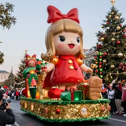 photo of giant lisa frank bosch style parade float in the macys thanksgiving parade, detailed 4 k photo