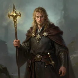 trevor moore portrait as a dnd wizard character fantasy art.