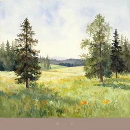 a landscape painting by Bob Ross, beautiful scenery, watercolors, peaceful, trending on art station, Bob Ross