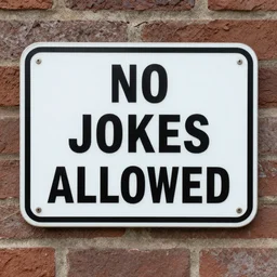 A Sign with the Phrase (No Jokes Allowed)
