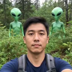 the last selfie a hiker took before going missing, unknown aliens in the background