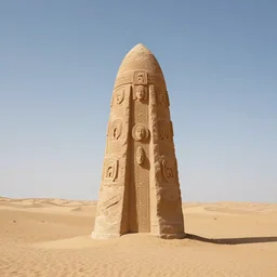 surrealist pagan monument in the desert, strange surrealism, clean