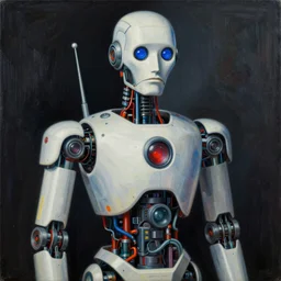 a portrait of a robot, high detailed beksinski painting, by adrian ghenie and gerhard richter. art by takato yamamoto. masterpiece, deep colours