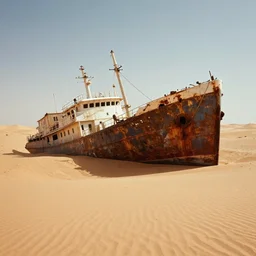 photo of a shipwreak in the desert by marc adamus