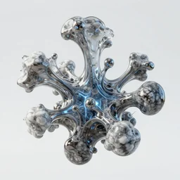 a photorealistic render of a 3 d organic water structure, made of liquid metal, c 4 d, made of marble, by ernst haeckel, hyper realistic, plain background, 8 k, volumetric lightning, trending on artstation