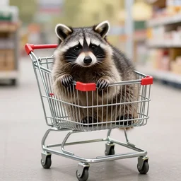 raccoon in a shopping cart f 1. 8