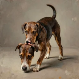 A dog snooping Snoop Dogg, rococo painting, smooth, sharp focus, artstation, pixiv, ultra highly detailed