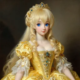 portrait rococo painting of Princess Riliane Lucifen d'Autriche Vocaloid kagamine Rin, yellow ornate dress, by Jean‑Honoré Fragonard, detailed blue eyes, detailed big eyes, detailed big eyes, detailed big eyes, detailed big eyes, detailed big eyes, detailed big eyes, detailed big eyes, detailed big eyes, detailed big eyes, detailed big eyes, detailed big eyes, detailed big eyes, detailed big eyes, detailed big eyes, detailed big eyes, detailed big eyes, detailed big eyes