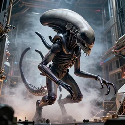 xenomorph coming out of the large hadron collider