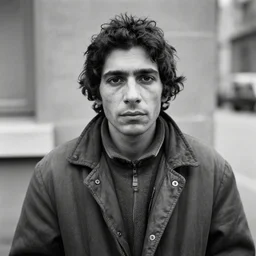 portrait of homeless person by Diane Arbus, 50mm, black and white