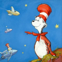 endor in the style of dr. seuss, starships, painting by thomas cole