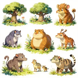 photo cartoon bd illustration comic manga painting of zoo environement : 5 fantasy environement, digital painting : 1 fat brush concept sketch artist bd enki bilal : 1 0