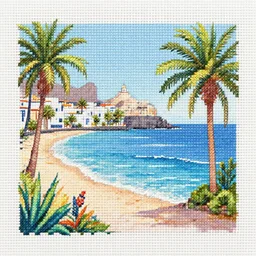cross stitch design playa de las canteras in las palmas