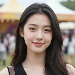 the face of a beautiful calm and happy person at a festival who has glimpsed the fourth dimension, intricately detailed, beautiful face, detailed eyes, award winning, 8 k