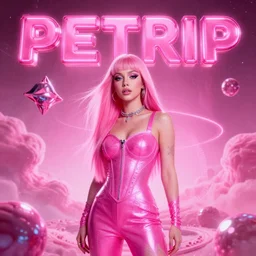 cinematic, epic, kim petras bubblegum pink pop album cover, out of this world, interdimensional, artstation, cgsociety