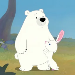 1 9 2 0's disney animation, polar bear rabbit