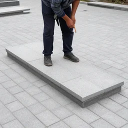a man made of paving slabs