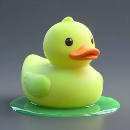 rubber duck made of green slime, octane render, unreal engine, excellent composition, trending on artstation