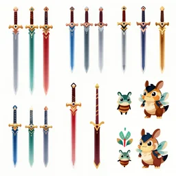 variety of aesthetic sword assets spritesheet game asset vector art, smooth style beeple, by thomas kinkade hearstone league of legends dofus overwatch, by maplestory