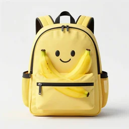 banana!!!!! backpack, digital art, artgem, octane render, artstation, hasselblad photo, 4 k resolution, high fashion design, intricate, product photo, symmetrical, joyfull mood