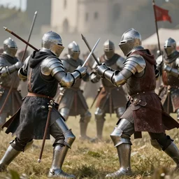 an epic battle fought between knights in the medieval times, high definition, high detail, photorealistic, 8k