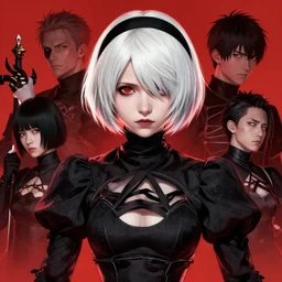 highly detailed portrait of a young shirley MaacLaine, by Dustin Nguyen, Akihiko Yoshida, Greg Tocchini, Greg Rutkowski, Cliff Chiang, 4k resolution, nier:automata inspired, bravely default inspired, vibrant but dreary red, black and white color scheme!!!
