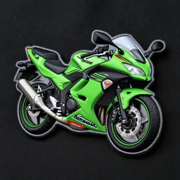 kawasaki ninja 3 0 0, green and black : : stitched patch, clothing patch design : :