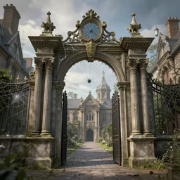victorian gateway in spider webs artstation trending detailed render