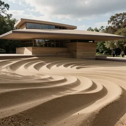fallingwater by frank lloyd wright made of kinetic sand