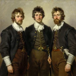 the charmed ones, the 3 brothers. highly detailed painting by gaston bussiere, craig mullins, j. c. leyendecker, 8 k