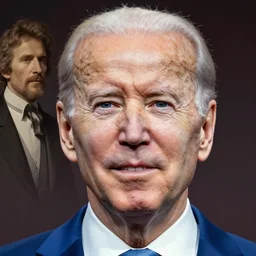 giant mayan joe biden, perfectly clear face, by j. c. leyendecker and beksinski