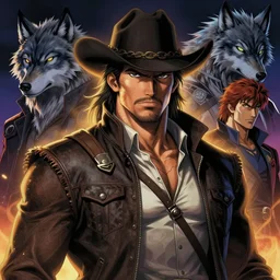illustration of a man resembling ( ( ( ( ( ( jason momoa ) ) ) ) ) ) as a cowboy, nightwolf from mortal combat | art by hirohiko araki + jean giraud + artgerm + jack kirby