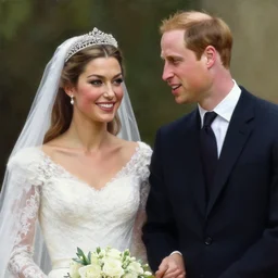 detailed painting of prince william marrying attractive gigi hadid, highly detailed painting by gaston bussiere, craig mullins, j. c. leyendecker 8 k, 4 k, smiling couple, royal painting, human face, watercolor, realistic human