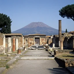 the deserted roman settlements of pompeii before the eruption of mount vesuvius in the style of martinus rørbye, 8 k, hyperdetailed, artstation