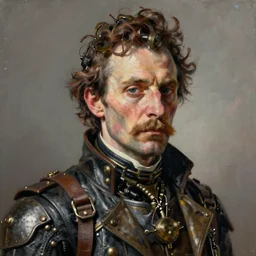 high quality high detail painting by lucian freud, hd, portrait of steampunk man, photorealistic lighting
