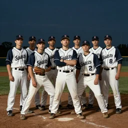 a group photo of a baseball team in the style of The Nightwatch by Rembrandt