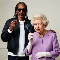 Queen Elizabeth smoking weed with Snoop Dogg
