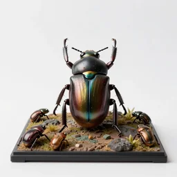 modular beetle collection display, commercial catalog photo, isolated on a pure white background, centered, entire object in frame, sharp focus, soft studio lighting