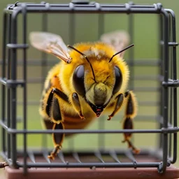 a bee with nic cage's face, hd award winning photo - n 9